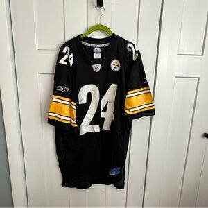 Pittsburgh Steelers nfl Reebok Black and Yellow Sports Jersey #24 xl